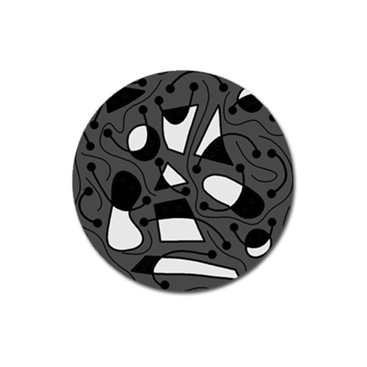 Playful abstract art - gray Magnet 3  (Round)