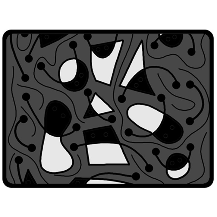 Playful abstract art - gray Fleece Blanket (Large) 