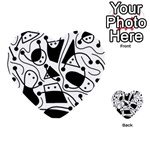 Playful abstract art - white and black Multi-purpose Cards (Heart)  Back 8