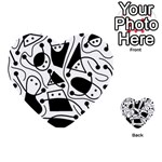 Playful abstract art - white and black Multi-purpose Cards (Heart)  Front 19