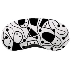 Playful Abstract Art - White And Black Sleeping Masks by Valentinaart