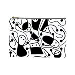 Playful abstract art - white and black Cosmetic Bag (Large)  Front