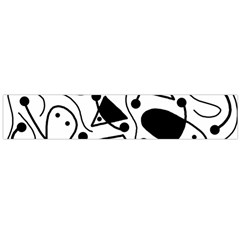 Playful Abstract Art - White And Black Flano Scarf (large) by Valentinaart