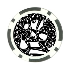 Playful Abstract Art - Black And White Poker Chip Card Guards (10 Pack) 