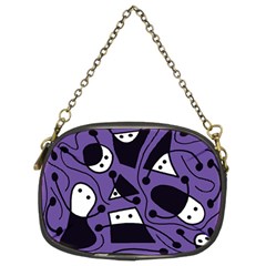 Playful Abstract Art - Purple Chain Purses (two Sides)  by Valentinaart