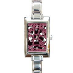 Playful Abstraction Rectangle Italian Charm Watch by Valentinaart