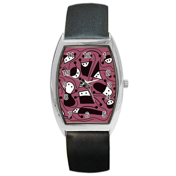 Playful abstraction Barrel Style Metal Watch