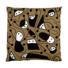 Playful Abstract Art - Brown Standard Cushion Case (two Sides) by Valentinaart