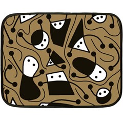 Playful Abstract Art - Brown Fleece Blanket (mini)