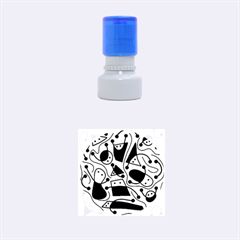 Playful Abstract Art - Brown Rubber Round Stamps (small)