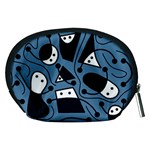 Playful abstract art - blue Accessory Pouches (Medium)  Back