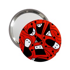 Playful abstract art - red 2.25  Handbag Mirrors