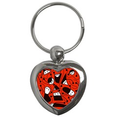 Playful abstract art - red Key Chains (Heart) 