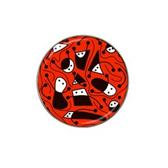 Playful abstract art - red Hat Clip Ball Marker (10 pack)