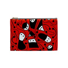 Playful abstract art - red Cosmetic Bag (Medium) 