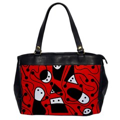 Playful abstract art - red Office Handbags