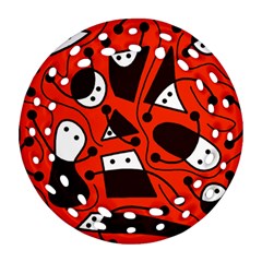 Playful abstract art - red Ornament (Round Filigree) 