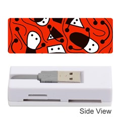 Playful abstract art - red Memory Card Reader (Stick) 