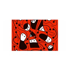 Playful abstract art - red Satin Wrap