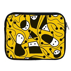 Playful Abstract Art - Yellow Apple Ipad 2/3/4 Zipper Cases by Valentinaart