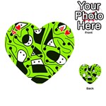 Playful abstract art - green Playing Cards 54 (Heart)  Front - Heart4