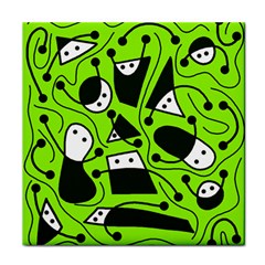 Playful Abstract Art - Green Face Towel