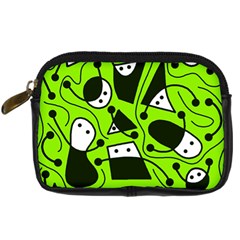 Playful Abstract Art - Green Digital Camera Cases by Valentinaart