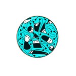 Playful abstract art - cyan Hat Clip Ball Marker Front