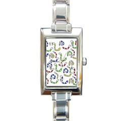 Colorful worms  Rectangle Italian Charm Watch