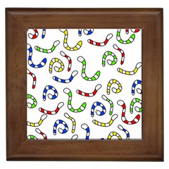 Colorful worms  Framed Tiles