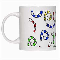 Colorful worms  White Mugs