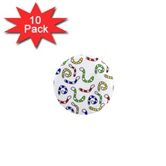 Colorful worms  1  Mini Magnet (10 pack) 