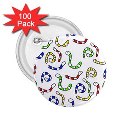 Colorful worms  2.25  Buttons (100 pack) 