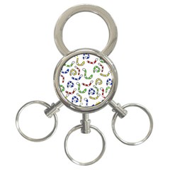 Colorful worms  3-Ring Key Chains