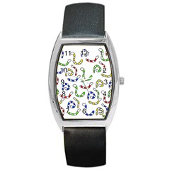 Colorful worms  Barrel Style Metal Watch