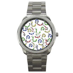 Colorful worms  Sport Metal Watch