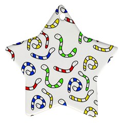 Colorful worms  Star Ornament (Two Sides) 