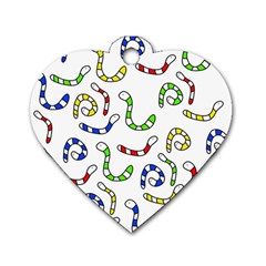 Colorful worms  Dog Tag Heart (Two Sides)