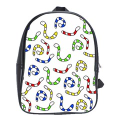 Colorful worms  School Bags(Large) 