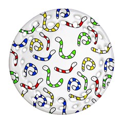 Colorful worms  Round Filigree Ornament (2Side)