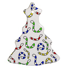 Colorful worms  Christmas Tree Ornament (2 Sides)