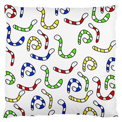 Colorful worms  Large Cushion Case (One Side)