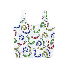 Colorful worms  Full Print Recycle Bags (S) 