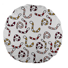 Cute Worms Large 18  Premium Flano Round Cushions by Valentinaart