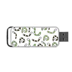 Green Worms Portable Usb Flash (one Side) by Valentinaart