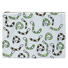 Green Worms Cosmetic Bag (xxl)  by Valentinaart