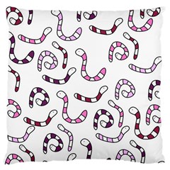 Purple Worms Large Cushion Case (one Side) by Valentinaart