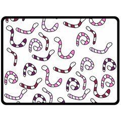 Purple Worms Double Sided Fleece Blanket (large)  by Valentinaart