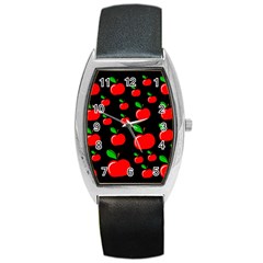 Red Apples  Barrel Style Metal Watch by Valentinaart