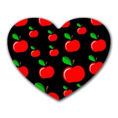 Red Apples  Heart Mousepads by Valentinaart